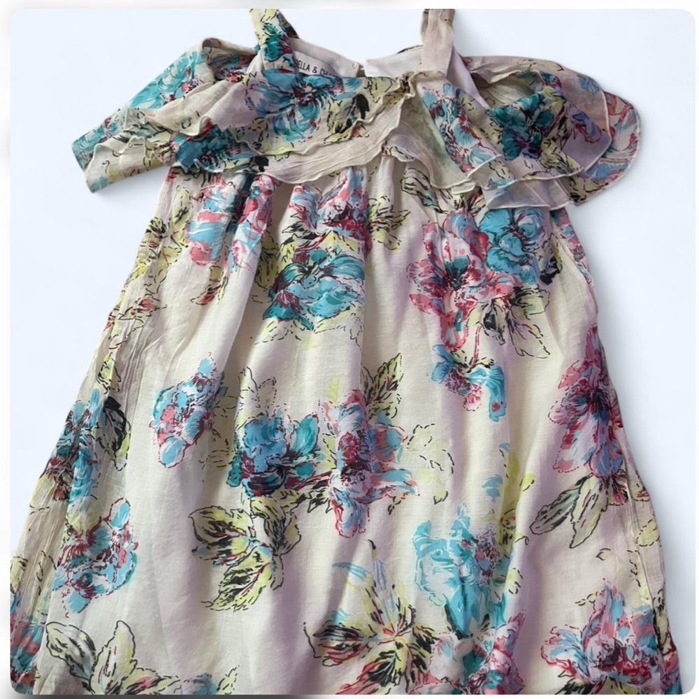 Isobella & Chloe Floral Dress - Cream and Blue